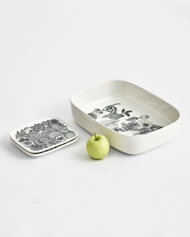 Marimekko Oiva - Siirtolapuutarha Servierteller, Weiß-schwarz 2 Marimekko Oiva - Siirtolapuutarha Servierteller, Weiß-schwarz – Bild 2