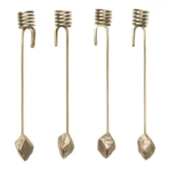 Ferm LIVING Stone Kerzenhalter, 4er-Set, Messing