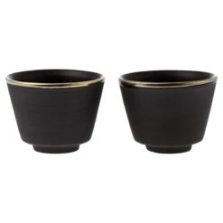 Espressotasse Eclipse Gold, 2er Set, Schwarz – Gold