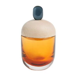 Aufbewahrungsglas Lyyli, Mittelgroß, Orange-grau