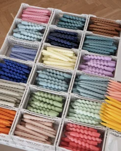 Hay Spiralkerzen, 6 Stück, Orange - Hellblau - Hellgrau -Günstig Heimdekoration Candle Spiral Candle Twist Candle Conical 01