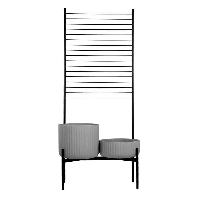 Klorofyll Pflanzgefäß Mit Spalier, Mittel Und Hoch, Grau 1 Klorofyll Pflanzgefäß Mit Spalier, Mittel Und Hoch, Grau