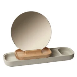 Fritz Hansen KN Slide Tischspiegel, Esche – Grauer Beton