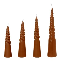 Ferm LIVING Twisted Kerze, 4 Stück, Bernsteingelb