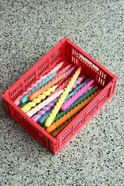 Hay Twist Kerzen, 6 Stk, Dunkler Punsch - Dunkler Pfirsich - Hellros -Günstig Heimdekoration HAY Colour crate M red Candle family 4