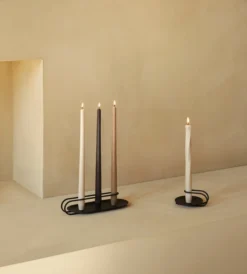 Menu Clip Kerzenhalter, Dreiarmig, Schwarz -Günstig Heimdekoration MENU Clip Candle Holder Spire Smooth Tapered Candle 2