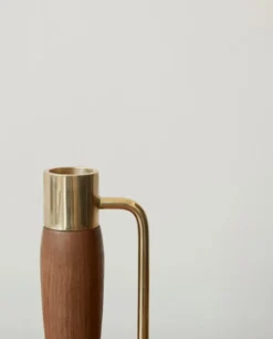 Menu Umanoff Kerzenhalter, Messing Poliert – Nussbaum -Günstig Heimdekoration MENU Umanoff Candle Holder 4