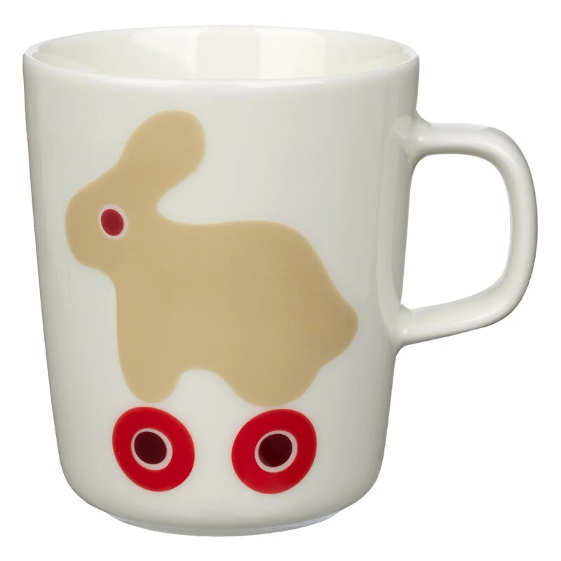 Marimekko Oiva - Rulla Tasse, 250 ml, 2 Stück, Beige - Rot 1 Marimekko Oiva - Rulla Tasse, 250 ml, 2 Stück, Beige - Rot