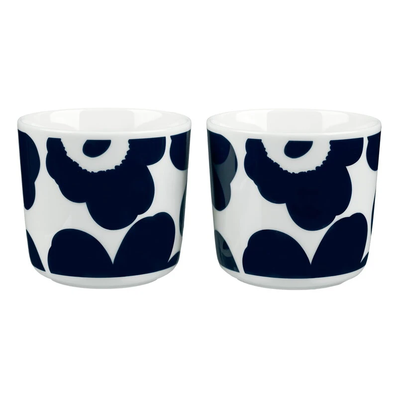Marimekko Oiva - Unikko Kaffeetasse Ohne Henkel, 2 Stk., Weiß - Dunkelblau 1 Marimekko Oiva - Unikko Kaffeetasse Ohne Henkel, 2 Stk., Weiß - Dunkelblau