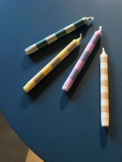 Hay Stripe Kerze, Gelb - Weiß -Günstig Heimdekoration Stripe Candle douce