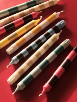 Hay Stripe Kerze, Gelb - Weiß -Günstig Heimdekoration Stripe Candle douce bright 1