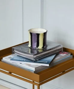 Hay Stripe Duftkerze, Feigenblatt -Günstig Heimdekoration Stripe Scented Candle fig leaf Tray Table toffee