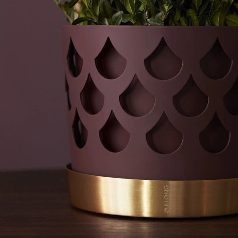 Klong Trio Blumentopf, Mittelgroß, Dunkelrot 2 Klong Trio Blumentopf, Mittelgroß, Dunkelrot – Bild 2