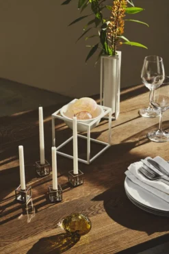 By Lassen Kubus Micro Kerzenhalter, 2 Stück, Nickel -Günstig Heimdekoration byLassen 12854 copy